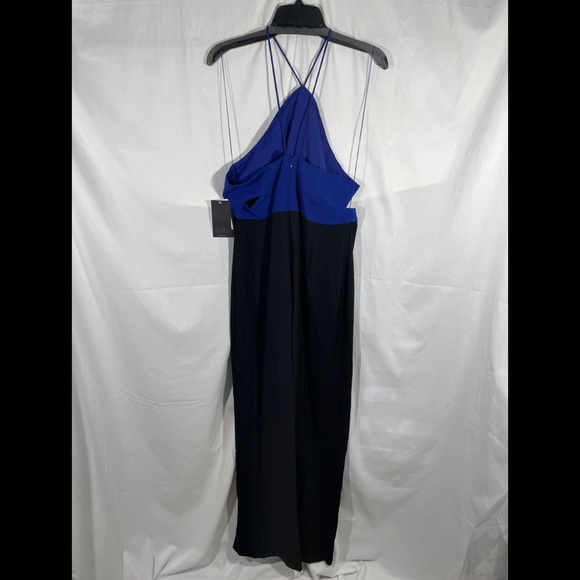 NWT Aidan by‎ Aidan Mattox [ 14 ] Cutout Colorblock Crepe Jumpsuit - Picture 10 of 12